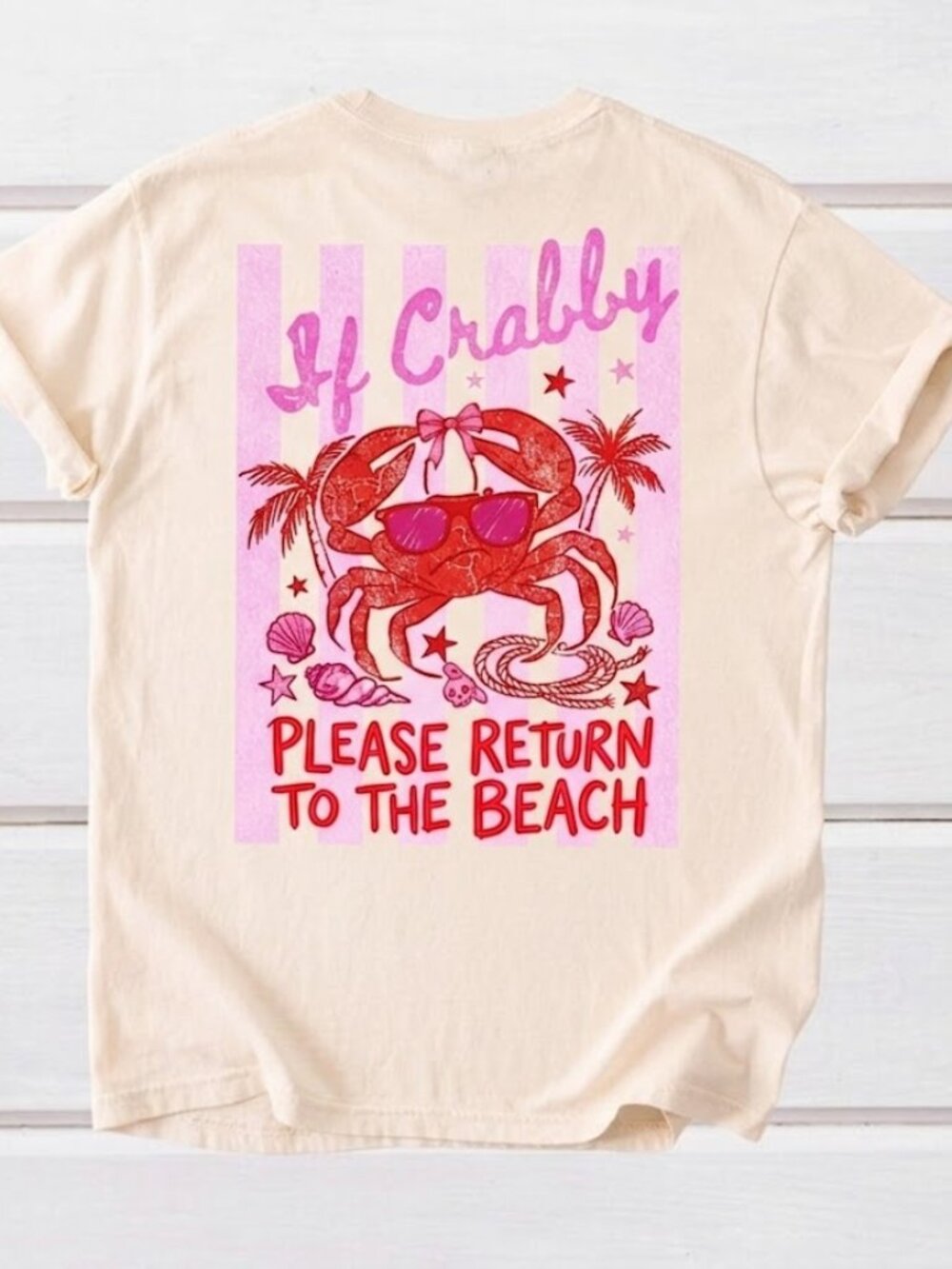 If Crabby Return To Beach Shirt, Summer Graphic Tee - Picture 4 of 4